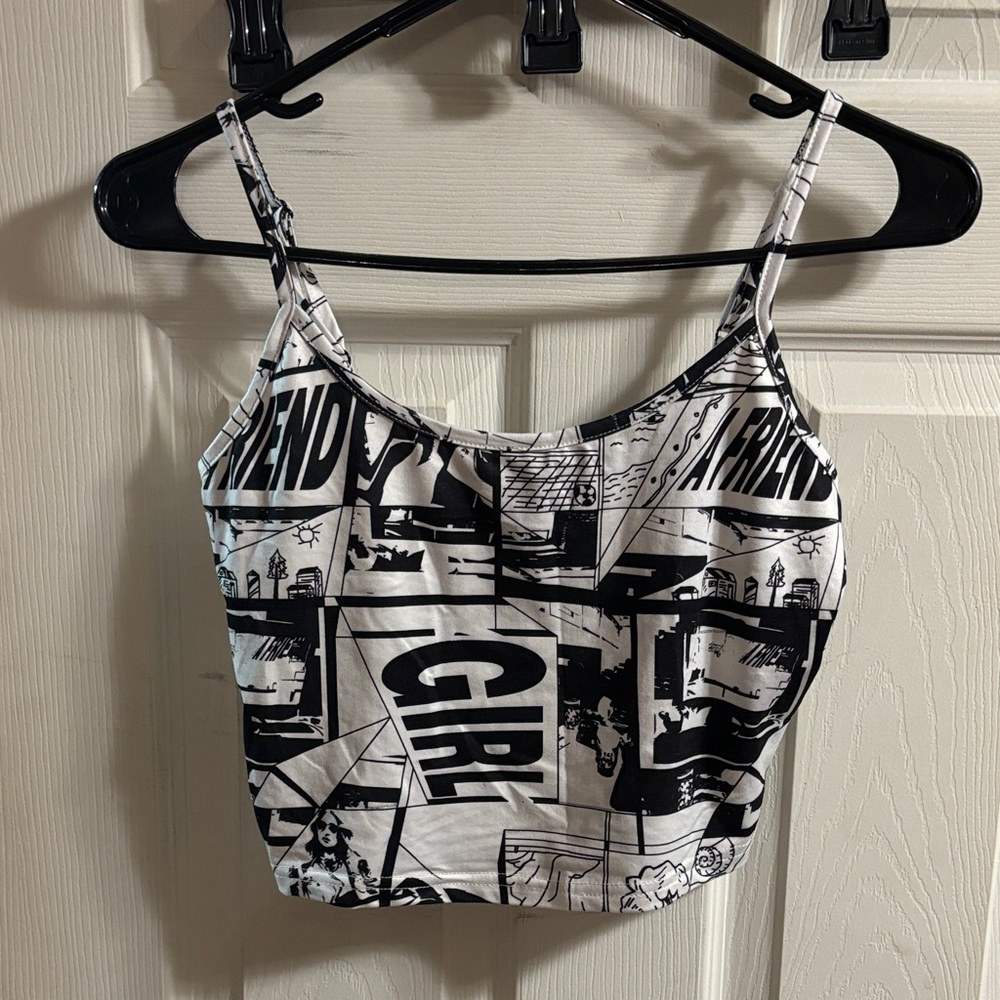 SHEIN Black and White Graphic Camisole
